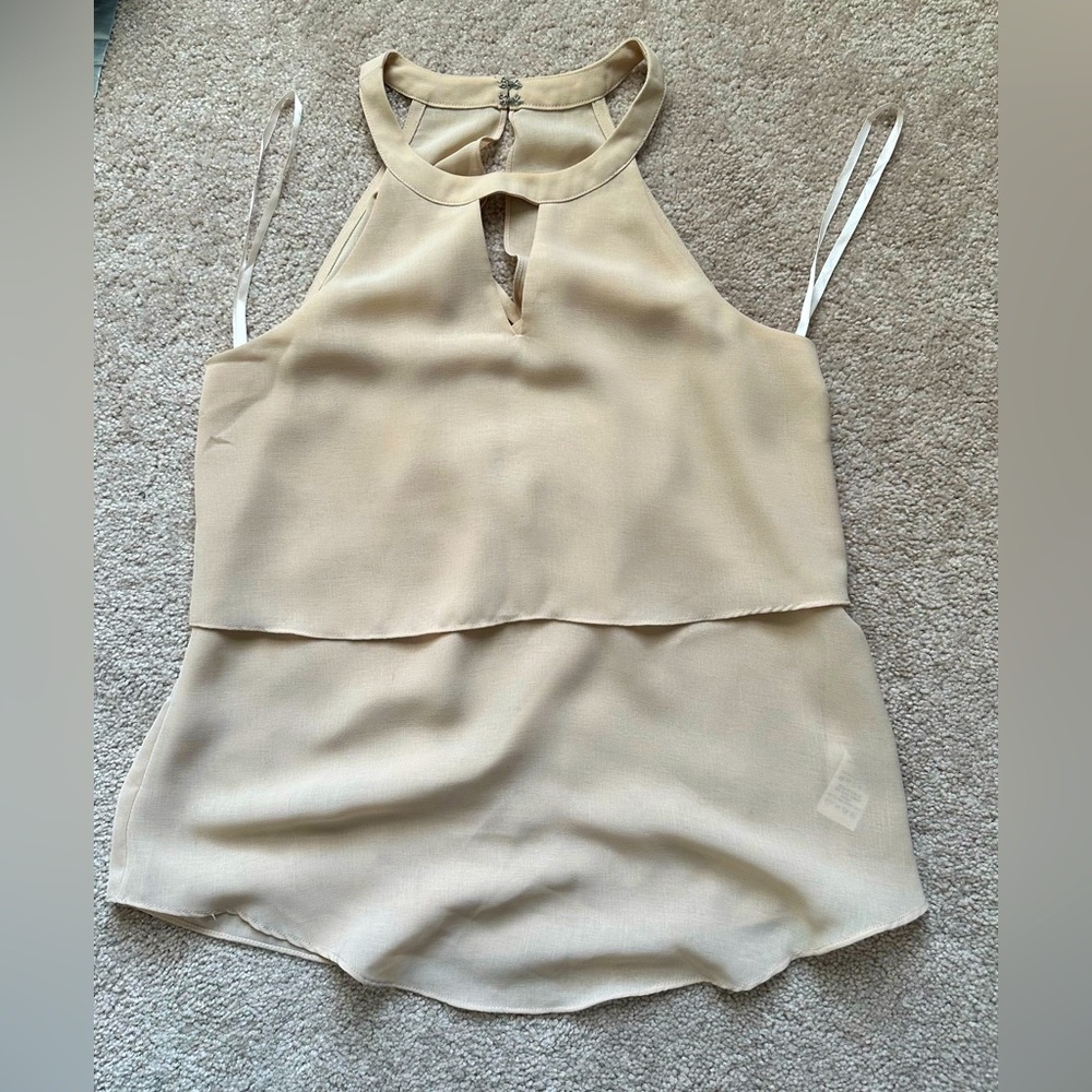Sleeveless Beige Tank Top